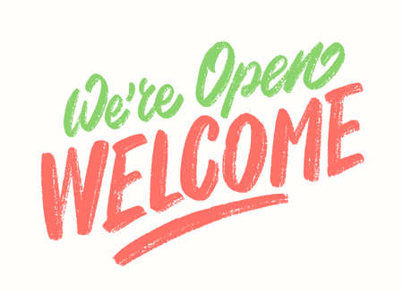 Were open, welcome. Vector sign.の写真素材