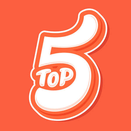Top 5. Vector icon. Hand-drawn vector illustration.のイラスト素材
