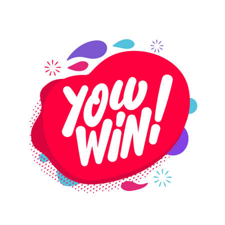 You win. Vector lettering banner.のイラスト素材