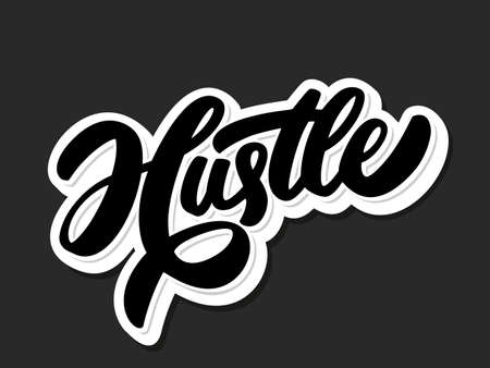 Hustle. Vector lettering.のイラスト素材