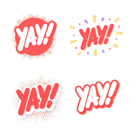 Yay. Vector lettering icons set.のイラスト素材