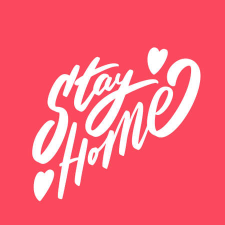 Stay home. Vector lettering.のイラスト素材