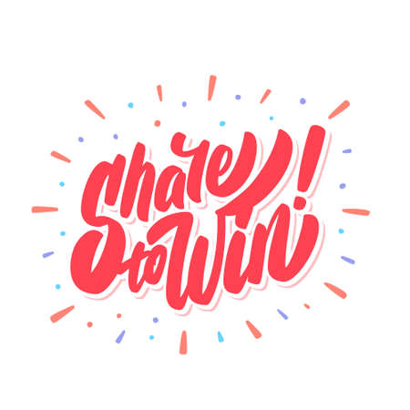 Share to win. Vector banner.のイラスト素材