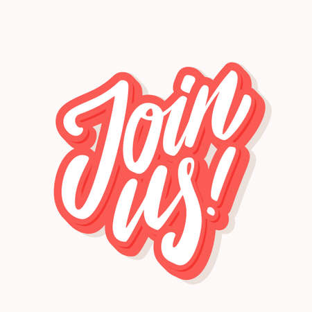 Join us. Vector lettering banner.のイラスト素材