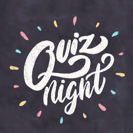 Quiz night. Chalkboard sign.のイラスト素材