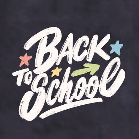 Back to school. Vector lettering sign.のイラスト素材