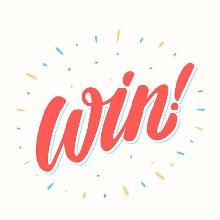 Win. Vector lettering banner.のイラスト素材