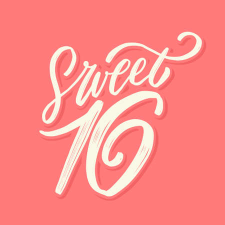 Sweet 16. Vector lettering birthday banner.のイラスト素材
