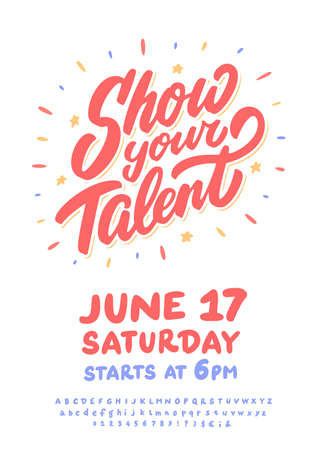 Show your talent. Vector invitation template.のイラスト素材