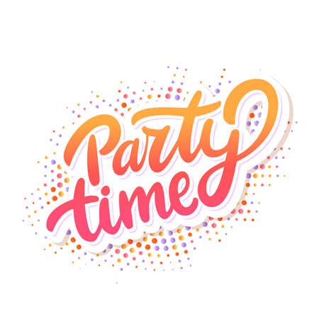 Party time. Vector lettering banner.のイラスト素材