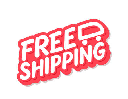 Free shipping. Vector lettering icon.のイラスト素材