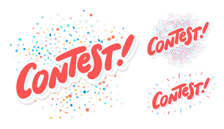 Contest. Vector hand drawn banners set.のイラスト素材