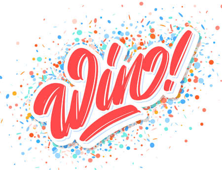 Win. Vector lettering banner.のイラスト素材