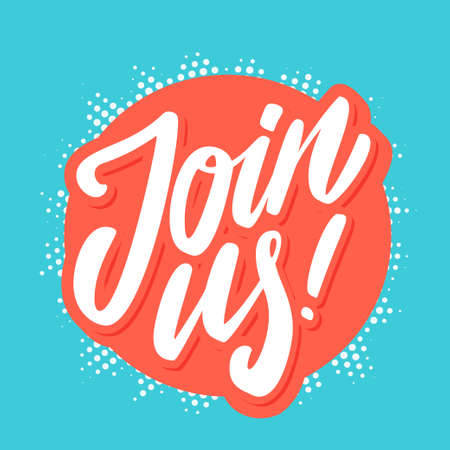 Join us. Vector lettering banner.のイラスト素材