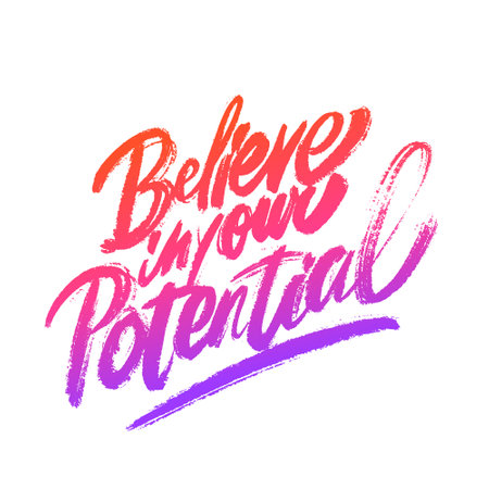 Believe in your Potential. Motivational poster. Vector calligraphy.のイラスト素材