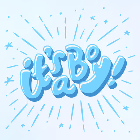 Its a Boy. Congratulations card. Vector lettering.のイラスト素材