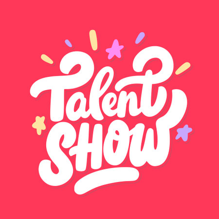 Talent Show. Vector handwritten lettering banner. Vector illustration.のイラスト素材