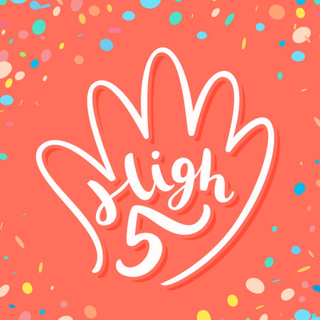 High five. Greeting card.のイラスト素材