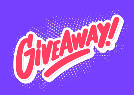 Giveaway. Vector handwritten lettering banner.のイラスト素材