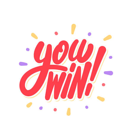 You win. Vector lettering banner.のイラスト素材