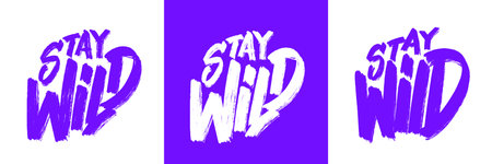 Stay Wild. Vector handwritten lettering set. Vector illustration.のイラスト素材