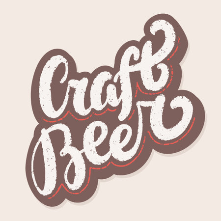 Craft beer. Vector handwritten sign.のイラスト素材