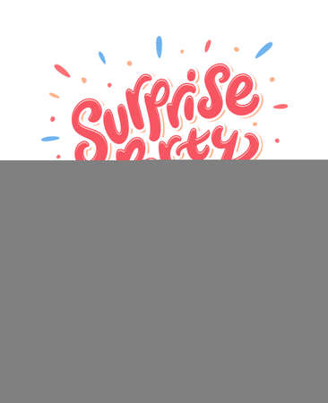 Surprise party. Vector invitation with handwritten lettering.のイラスト素材