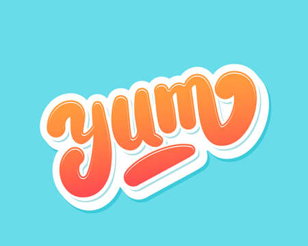 Yum. Yummy word. Vector lettering.のイラスト素材