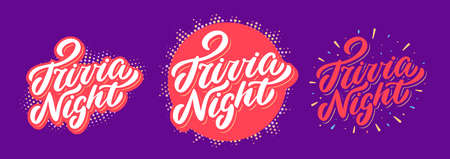 Trivia night. Vector lettering banners set.のイラスト素材