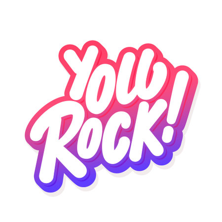 You rock. Vector handwritten lettering.のイラスト素材
