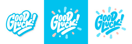 Good luck. Handwritten vector letterings.のイラスト素材