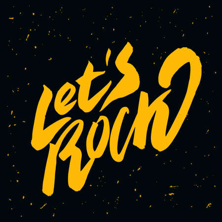 Lets rock. Vector handwritten lettering.のイラスト素材