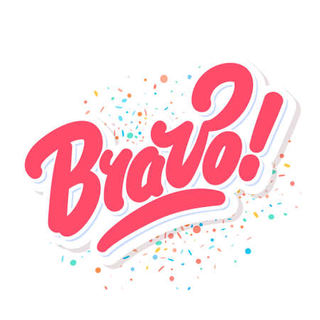 Bravo. Vector handwritten lettering text.のイラスト素材