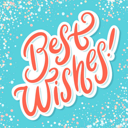 Best wishes. Vector handwritten lettering.のイラスト素材