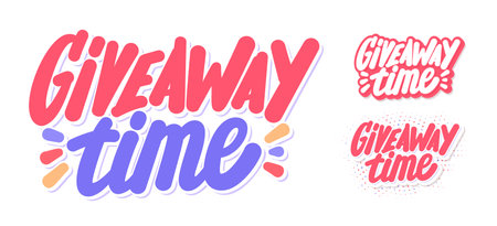 Giveaway time. Vector handwritten letterings.のイラスト素材