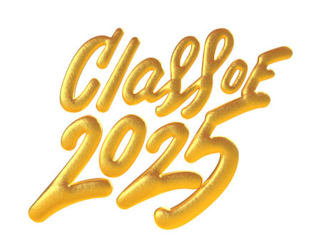 Class of 2025 Gold 3D Text Design.の写真素材
