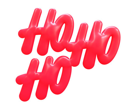 Ho Ho Ho 3D red Christmas letteringの写真素材