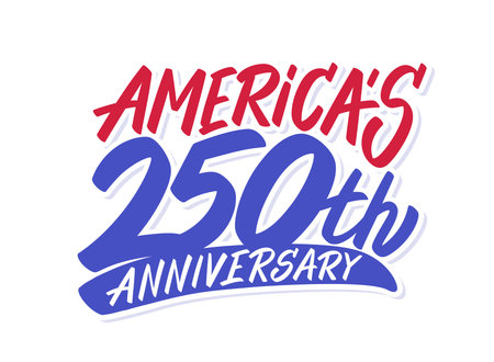 Americas 250th Anniversary Patriotic Lettering Designのイラスト素材