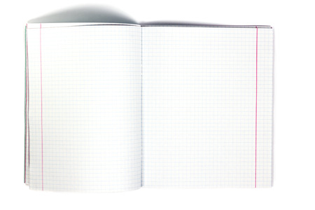 Isolated open empty three notebook with cage pagesの写真素材