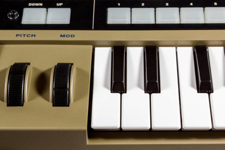 Fragment electric music synthesizer with a set of buttons