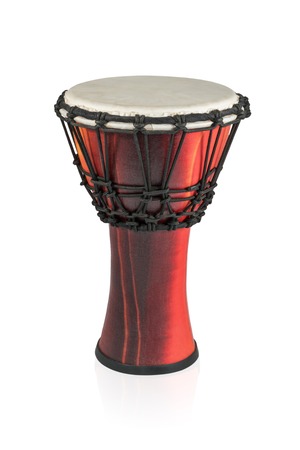 Ethnic African instrument - handmade drum isolated on white backgroundの写真素材
