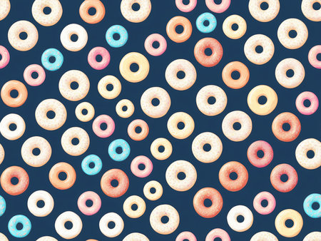 art background - multicolored bagels on a dark backgroundの写真素材