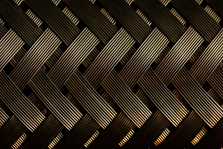 Macro view of golden fiber, metal textureの写真素材