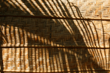 Bamboo weave background, bamboo wood textureの写真素材