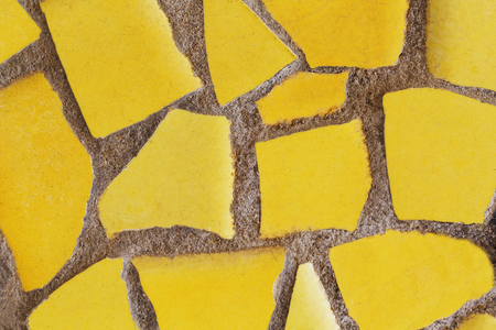 Detail of a multicolored glass mosaic. Yellowの写真素材