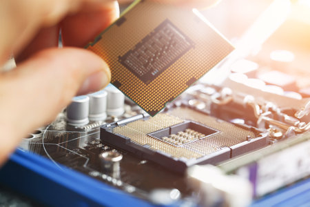 Electronic engineer of computer technology. Maintenance computer cpu hardware upgrade of motherboard...