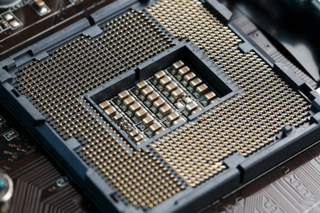 Macro CPU socket.CPU socket The main components of a computer. Motherboard socket