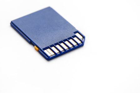 Blue SD Memory Card Isolated on White. Backup conceptの写真素材