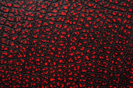 Red - black textured reptile skin, used texture for the background. Lizard or crocodile skin. Freshwater crocodile red bone skin texture background. .Full screen, top viewの写真素材
