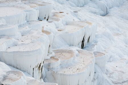 White bowls of dried Thermal springs of the City of Pamukkale. Turkeyの写真素材